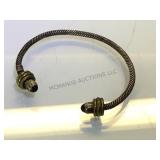 Sterling bracelet w/ black onyx  tips