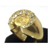 Mini replica double eagle ring, size 9
