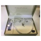 Cote-d-Azur pearl necklace & earrings set &
