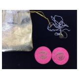 2- Fremont tokens, plated ring & broken sterling