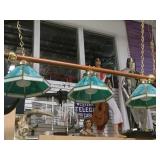 Slag glass billiard light,approx 52 in. Long,