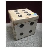 Dice covered box, wood, 7 in. Sq, ,