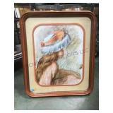 Renoir framed print, Girl in Hat, 28 x 23, local