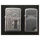 2 Zippo gas pocket lighters, made USA