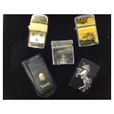 4 gas pocket lighters & 1 insert