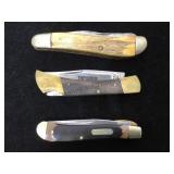 Old timer schrade knife, Edge mark knife & a bone