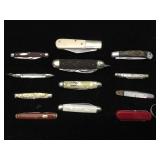 Collection of small pocket knives, 12 piece