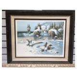 Framed Tom Nicholas signed & dated lithograph