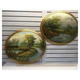 Hand painted convex large medallion wall hanging,