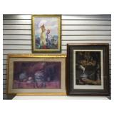 3 framed & matted prints.