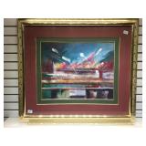 Triple framed & matted Van Martin print, sz 40 x