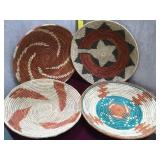 Lot of 4 handwoven baskets approx. 14 inch