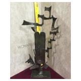 Metal sculpture signed, dedicated to Morris