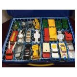 Car case full of Matchbox cars