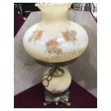 Vintage boudoir lamp with shade and chimney local