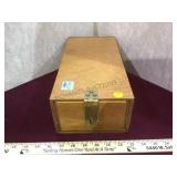 Vintage wooden box with brass hardware local