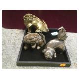 3 vintage brass Foo Dogs, Local pickup only