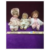 3 small character dolls, Mark Cox, Berenquer,