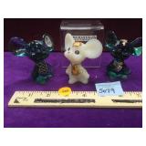 3 Fenton glass mice, artist signed, local pickup