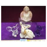 Fenton glass, Angel, Deer ( chip to ear), 2 m