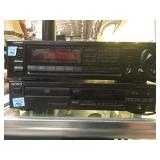 Onkyo tuner amplifier & Sony CD player.
