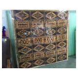 53 by 53 in, framed Tapia cloth display, local