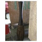 48 in.tall  even rattan style vase, local pickup