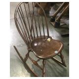 Vintage Windsor wooden rocking chair, local