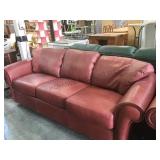 Krauses Castno red leather sofa, local pickup