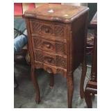 Vintage  ornatelycarved 3 drawer wooden floor