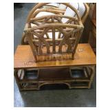 Bamboo magazine rack & bamboo coffee table, local