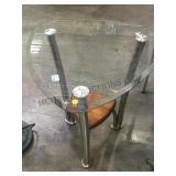 Metal & wood base 2/ glass top occasional table,