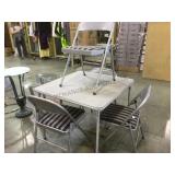 Folding card table w/ 4 folding chairs, local