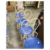 4 white& blue wrought iron chairs, local pickup