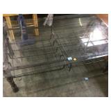 Metal based basket bottom& glass coffee table,