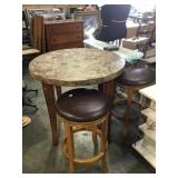 Stone tabletop with 2 stools. Local pick up only