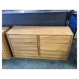 Wooden dresser comes with 6 shelves for storage.