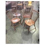 4 Vintage Windsor Style bamboo turning wood
