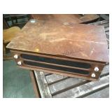Antique walnut 2 drawer spool cabinet, local