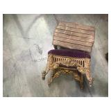 Fancy Victorian iron stool, and another, local