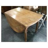 Vintage oak drop side  dining table with 6 legs,