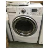 LG front load electric dryer with riser stand