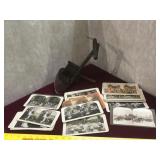 Antique stereo viewer with assorted hand colored