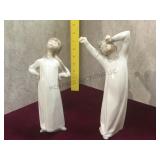 Pair of Lladro figurines - girl and boy in