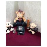 Harley Davidson shot glasses, bean bag plush &