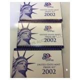 3- sets of 2002 US Mint State Quarters Proof Sets