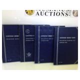 4 partially completed Lincoln Cents albums