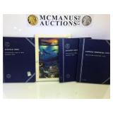 3 partially completed penny albums & a (Circle of