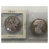 1944 & 1935  Liberty Walking Half Dollars