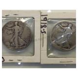 1940 & 1918-S Liberty Walking Half Dollars